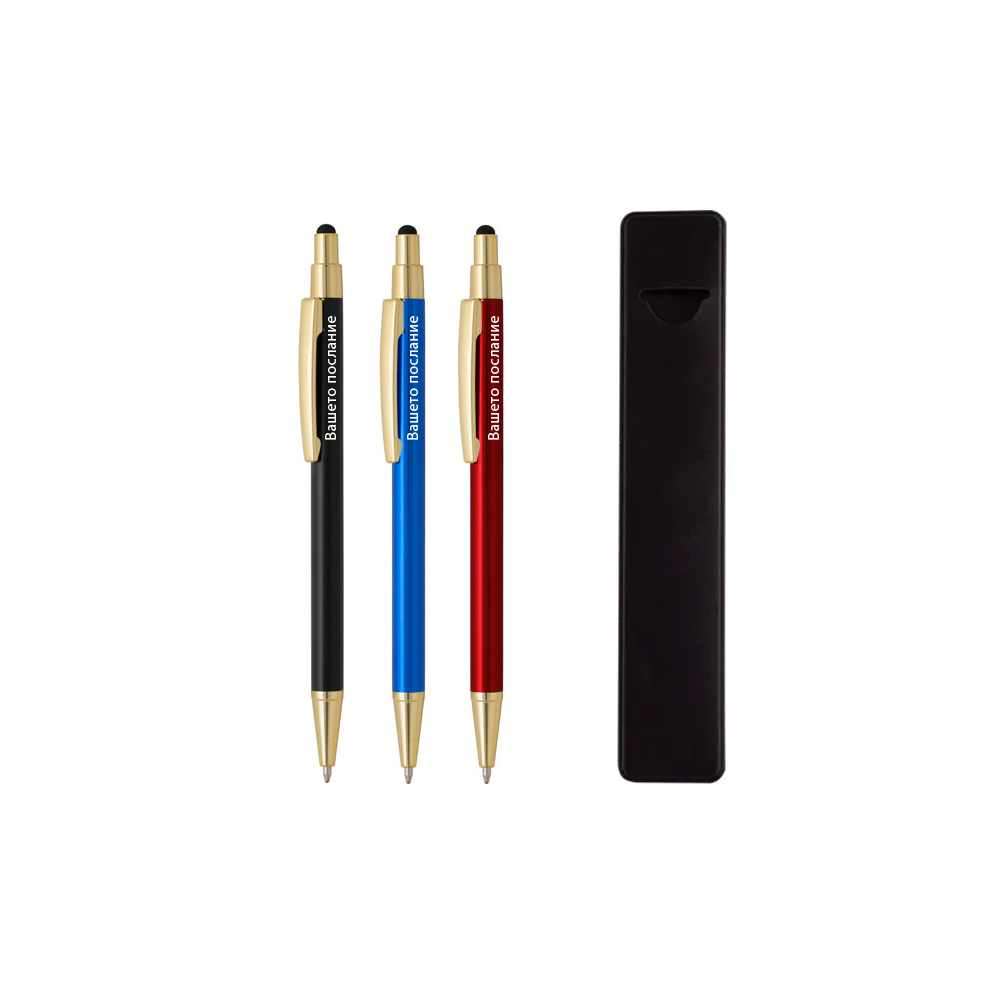 Гравирана нежна Химикалка със стилус + единичен калъф за химикалка