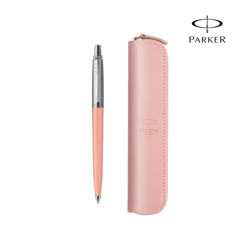 Гравирана Химикалка Parker Jotter Pink Blush + Кожен калъф с цип