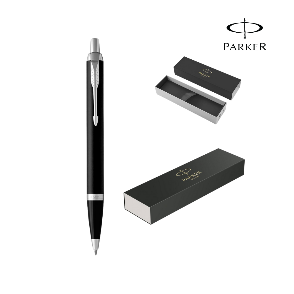 Гравирана Химикалка Parker Royal Matte Black + Картонена кутия