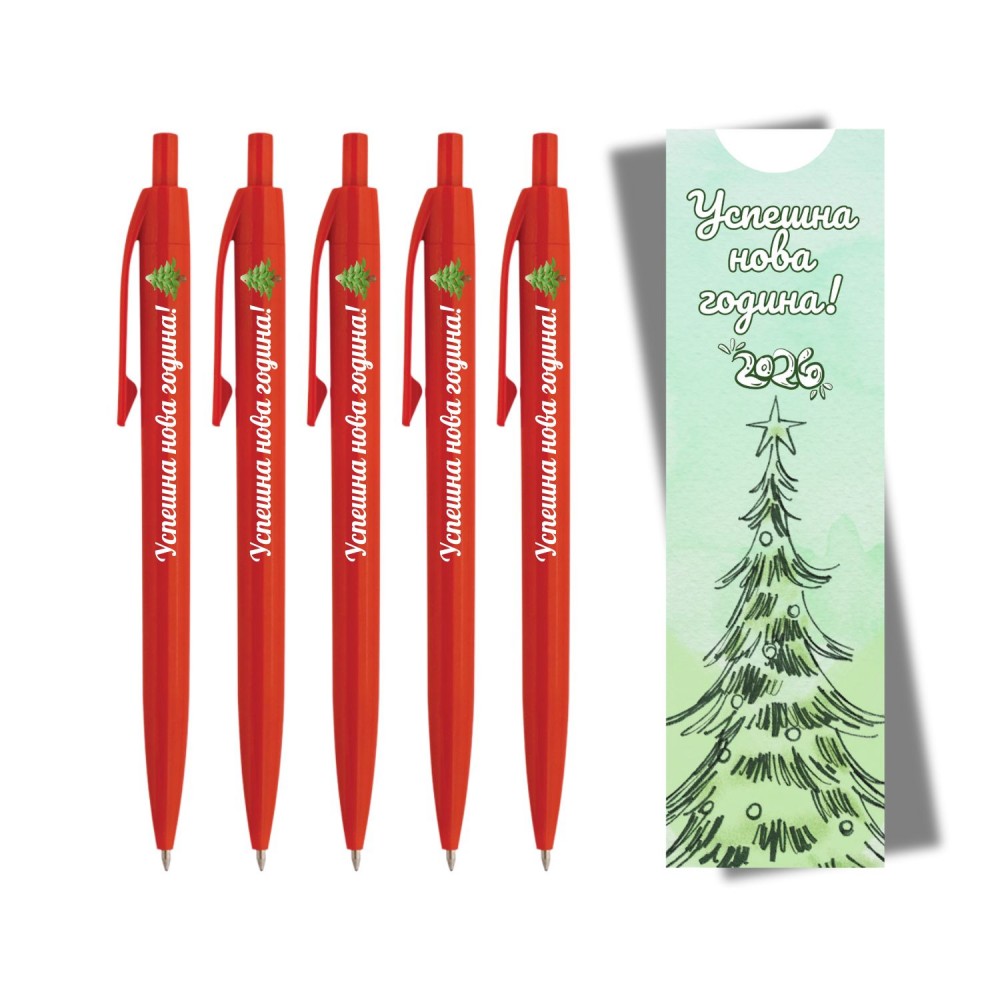 Коледни пластмасови химикалки за подарък - 10бр. Коледни пластмасови химикалки за подарък - 10бр.